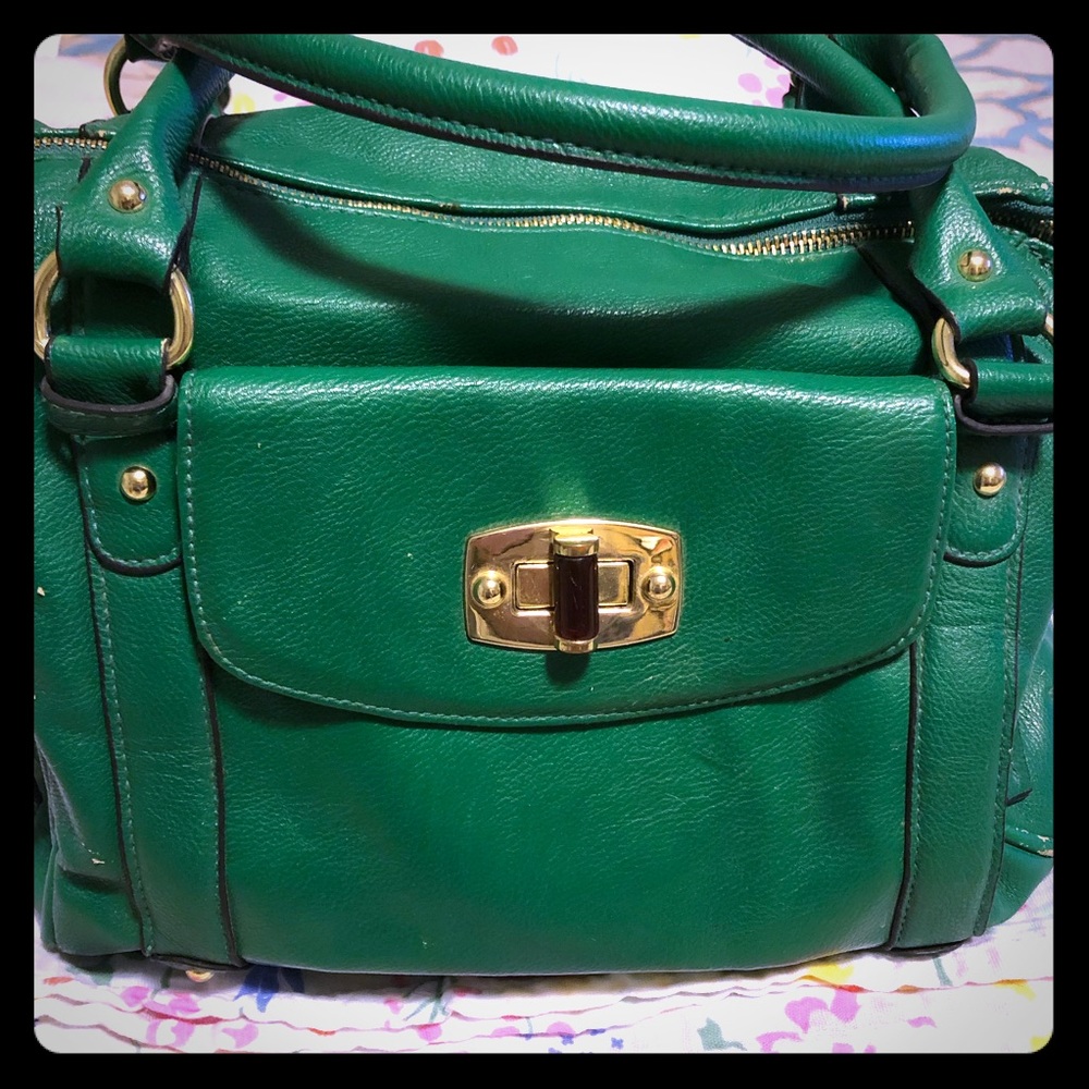 Green leather Merona purse from Target